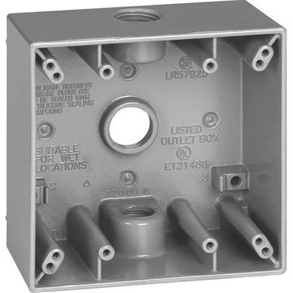 14350 2 Gang Gray Weatherproof Outlet Box, Pulse Radar, Mfr#: PU155814